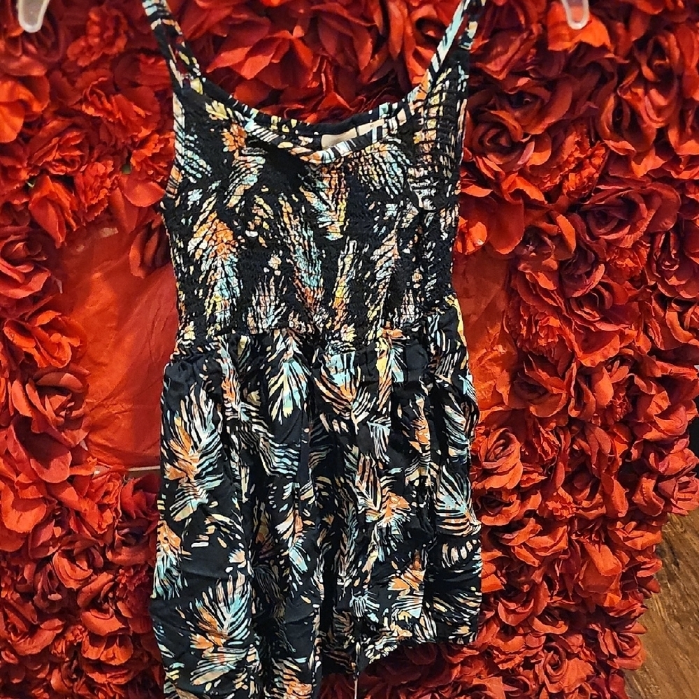 Mudd Girls Size 10 Black and Multicolor Patterned Dress
